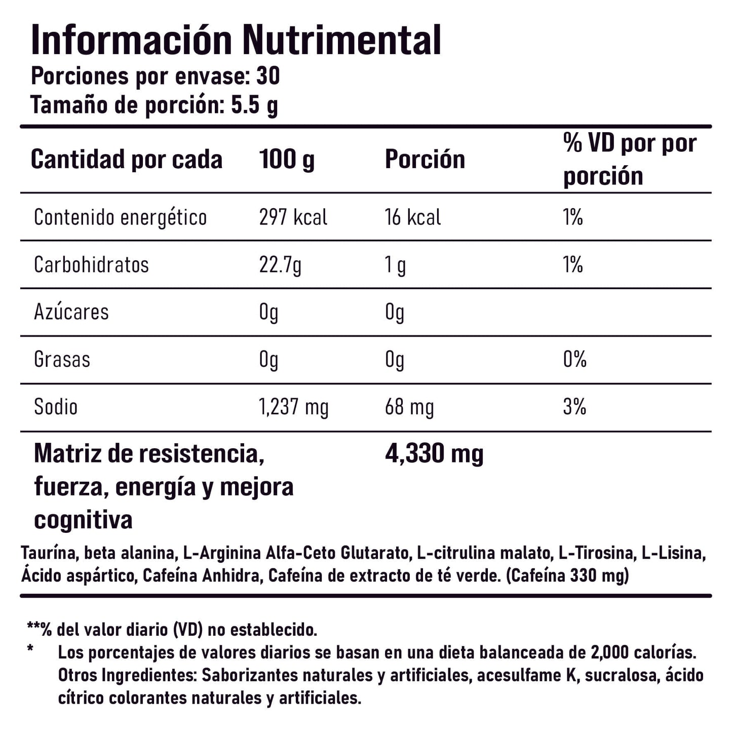 Ultra Preentrenamiento 30 servicios Sabor Mango maracuyá 165g