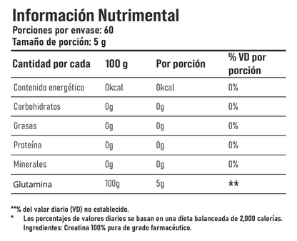 Glutamina 100% pura 60 servicios 5g por toma| Preentreno maxima concentracion cafeina 330mg 30 servicios