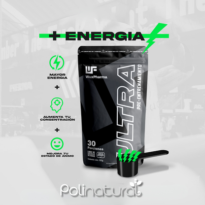 Glutamina 100% pura 60 servicios 5g por toma| Preentreno maxima concentracion cafeina 330mg 30 servicios