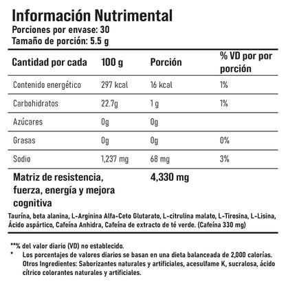 Glutamina 100% pura 60 servicios 5g por toma| Preentreno maxima concentracion cafeina 330mg 30 servicios